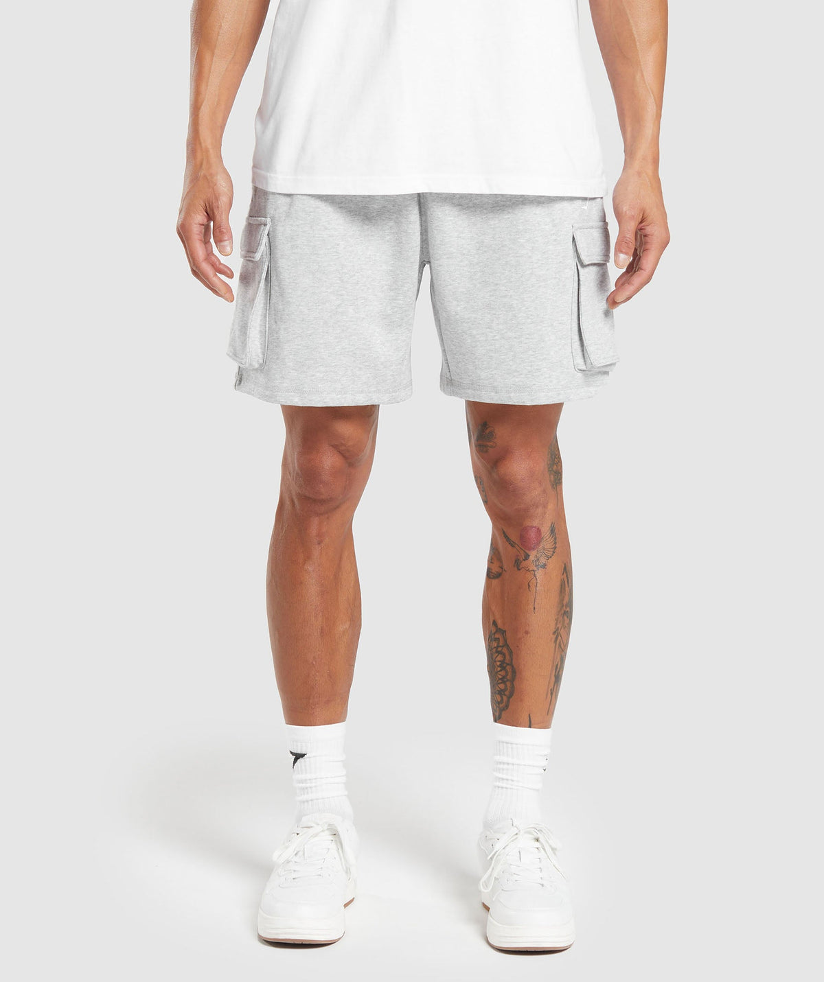 Gymshark Crest Cargo Short - Light Grey Marl - 2