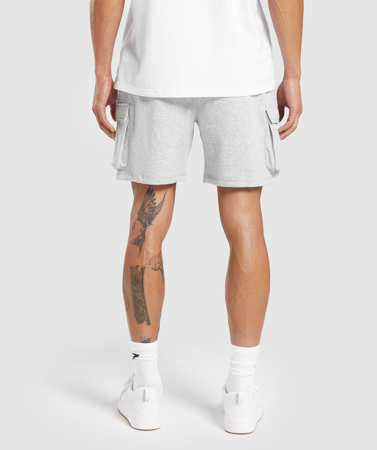 Gymshark Crest Cargo Short - Light Grey Marl - 3