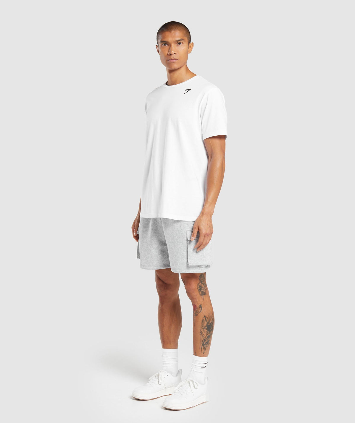 Gymshark Crest Cargo Short - Light Grey Marl - 4