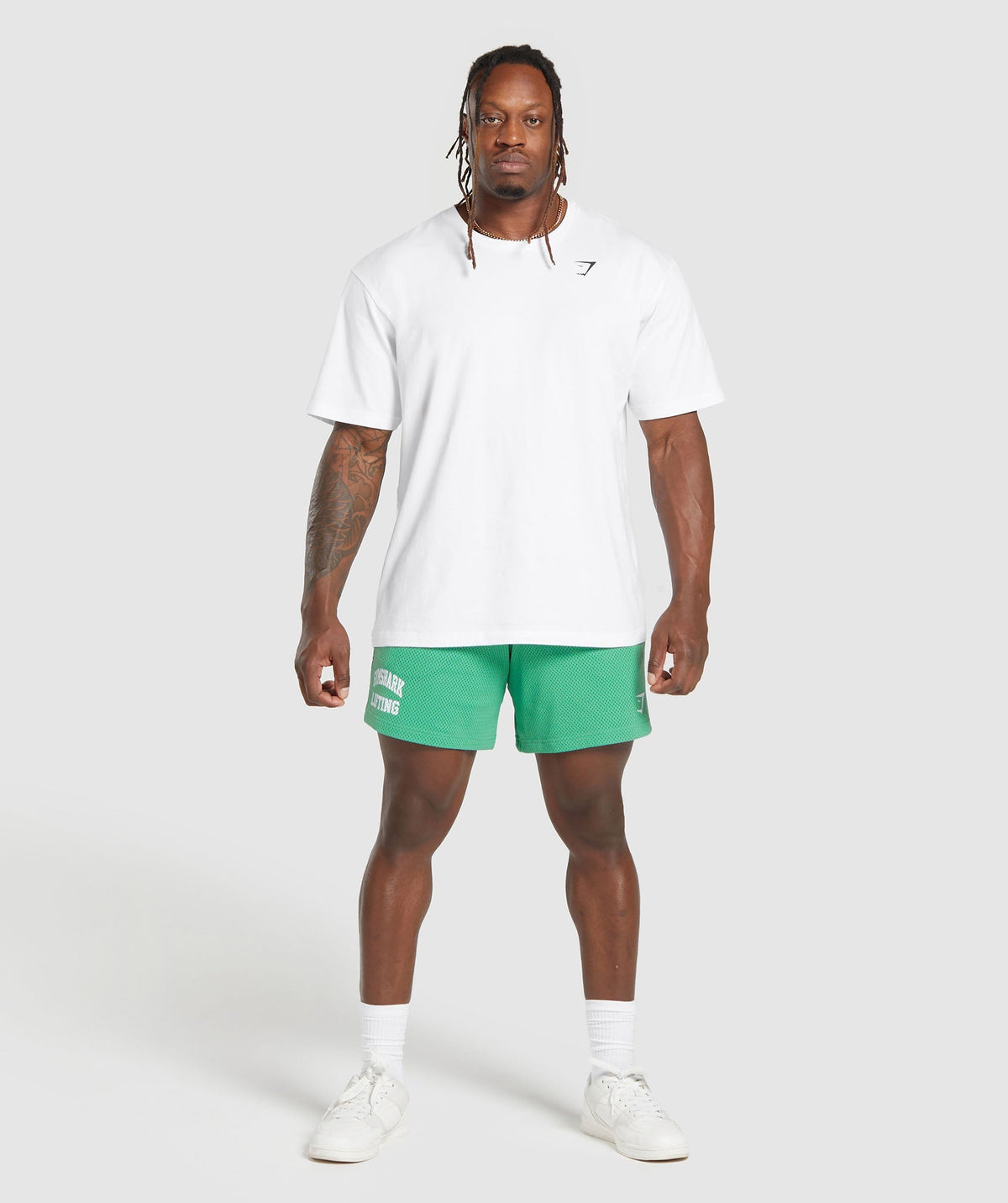Gymshark Lifting Mesh 7" Shorts - Lagoon Green - 4