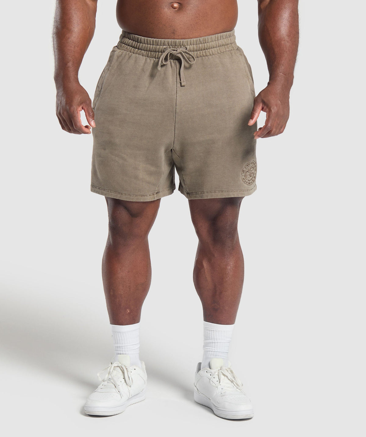 Gymshark Premium Legacy Shorts - Camo Brown/Pigment Dye