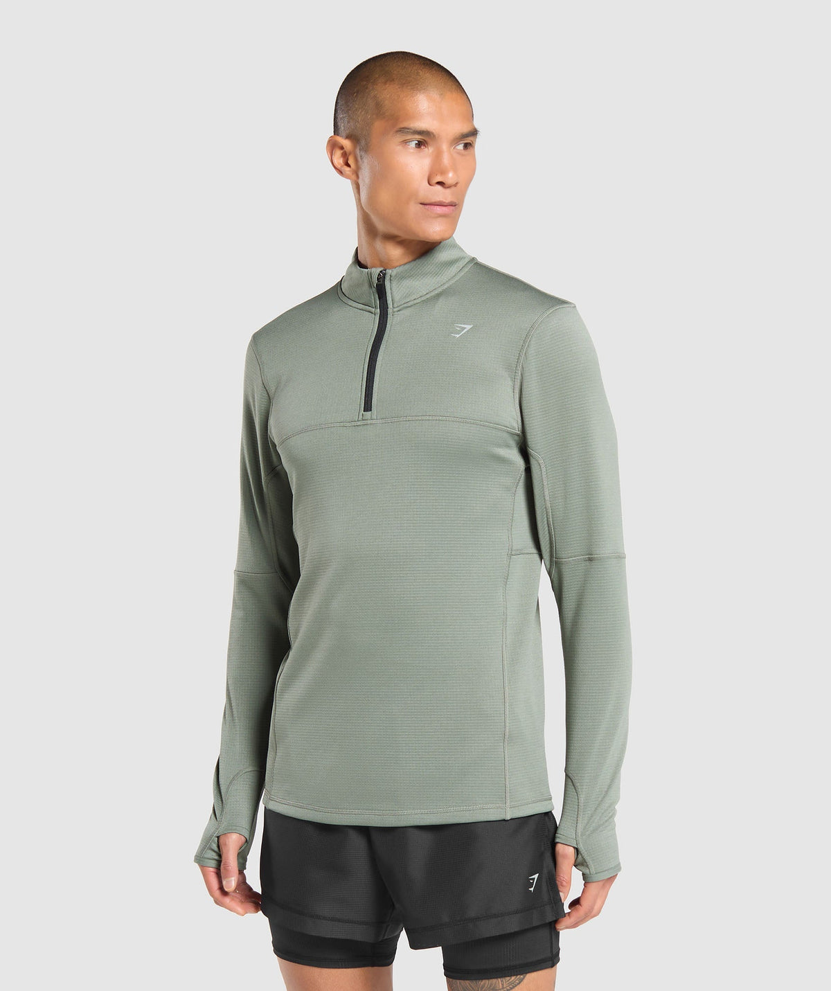 Gymshark Running 1/4 Zip - Unit Green - 3