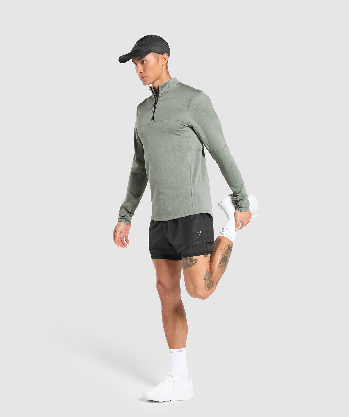 Gymshark Running 1/4 Zip - Unit Green - 4