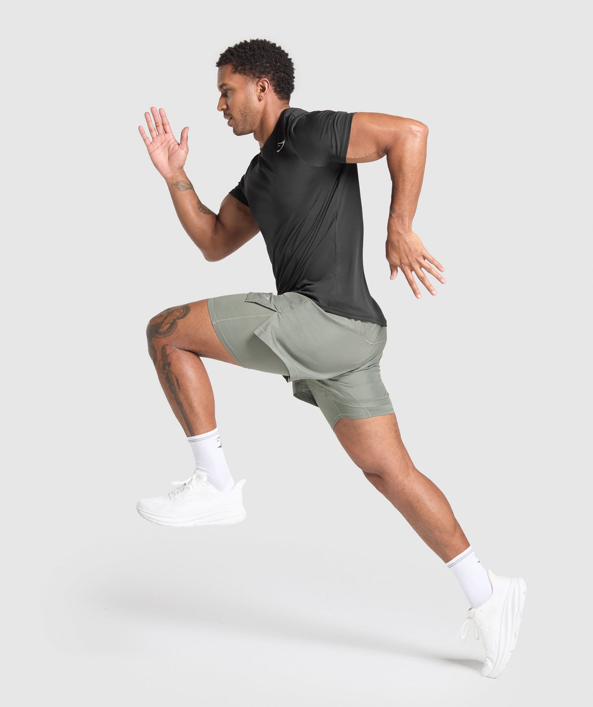 Gymshark Running 2-in-1 Shorts - Unit Green