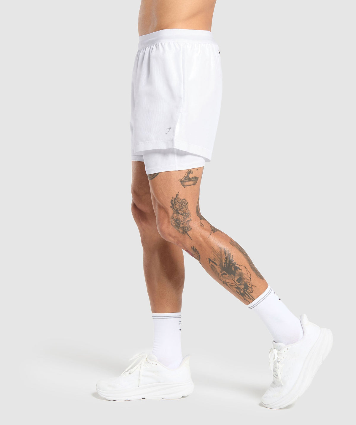 Gymshark Running 2-in-1 Shorts - White - 3
