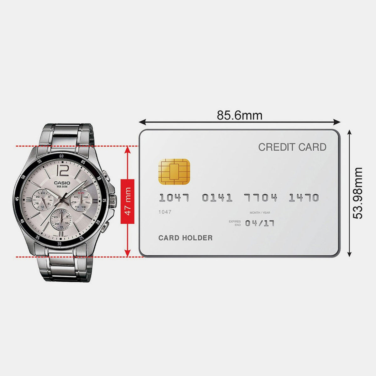 Casio Enticer Men Quartz Silver Dial Chronograph Stainless Steel Watch A833 - 5