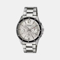 Casio Enticer Men Quartz Silver Dial Chronograph Stainless Steel Watch A833 - 1