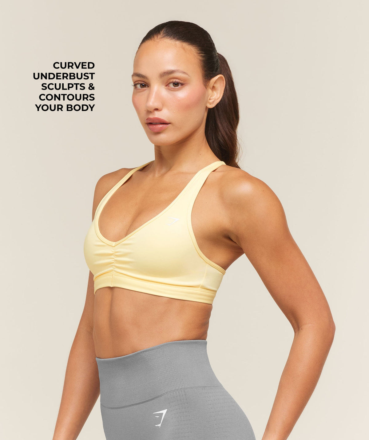 Gymshark Ruched Sports Bra 2.0 - Butter Yellow - 4