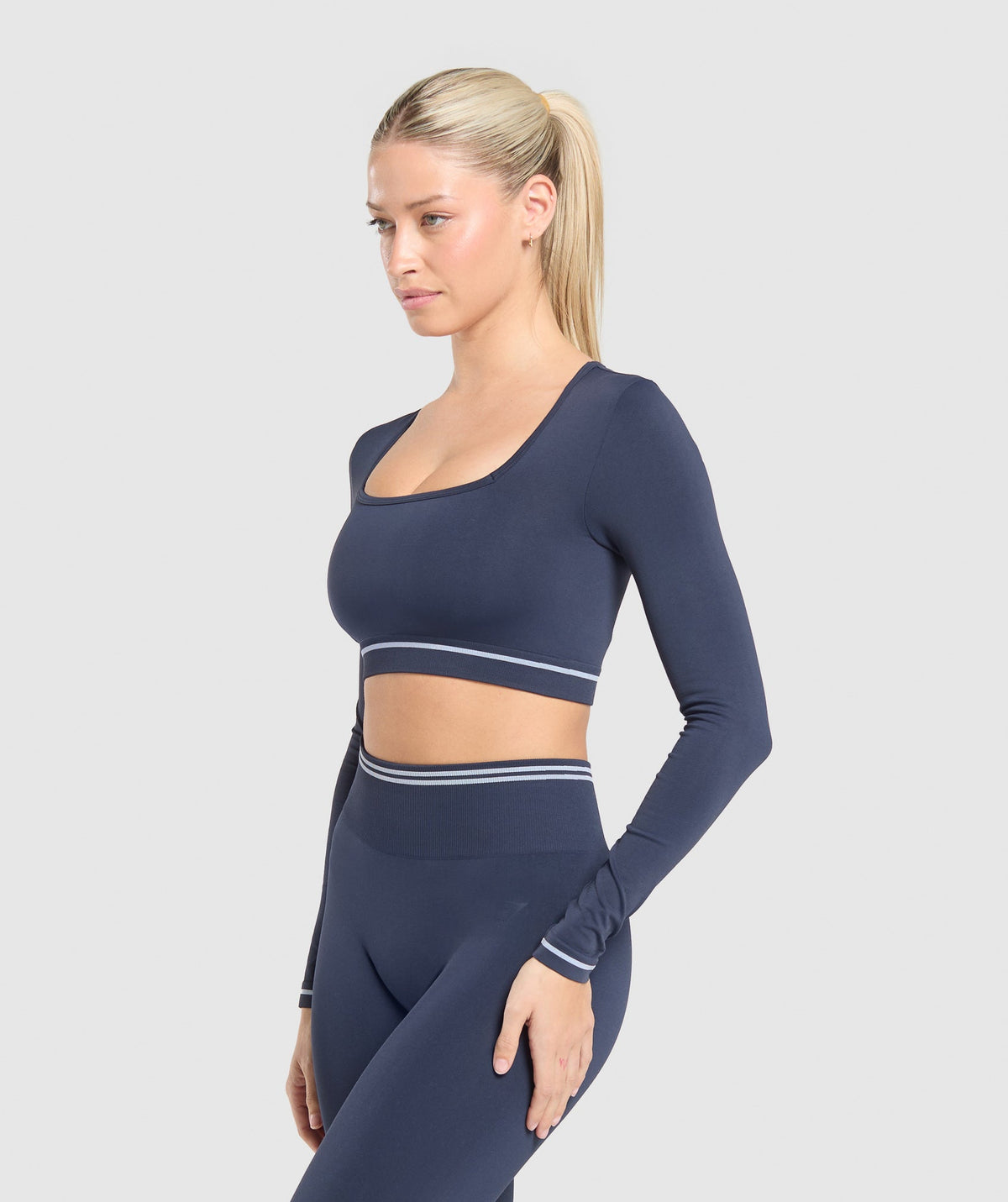Gymshark Contrast Seamless Crop Top - Heavy Blue - 4