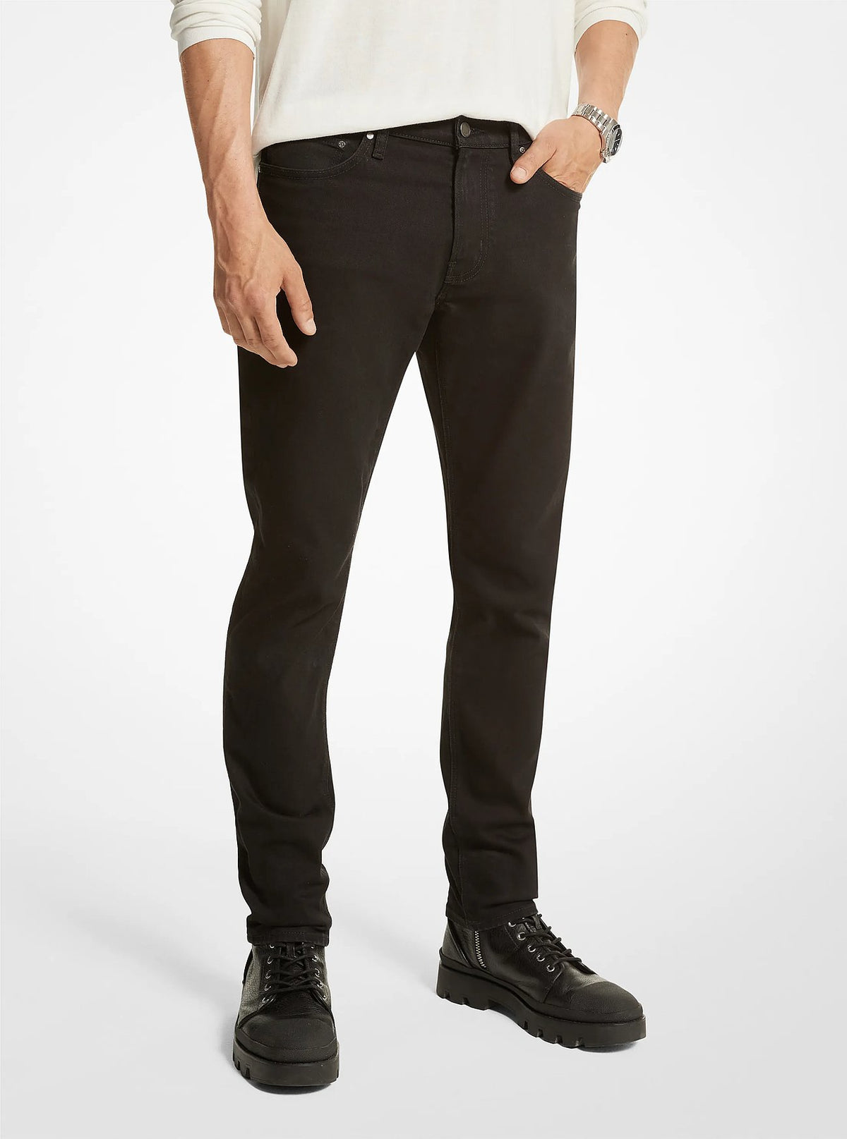 Michael Kors Slim-Fit Stretch-Cotton Jeans - Black