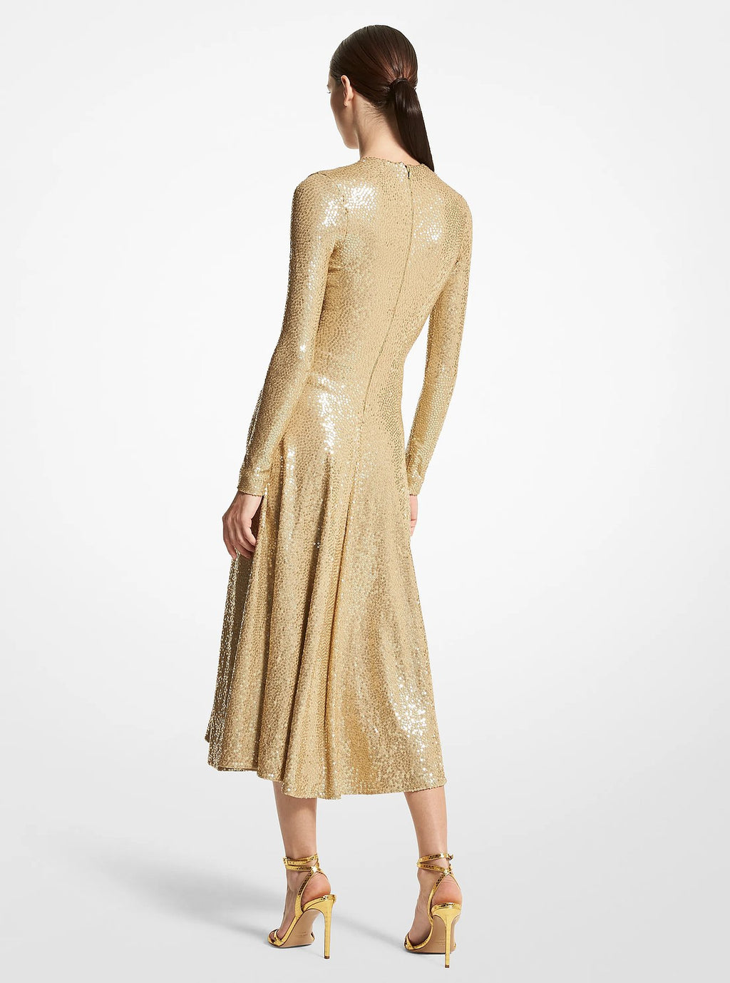 Michael Kors Hand-Embroidered Sequin Stretch Jersey Dance Dress - Dune - 2