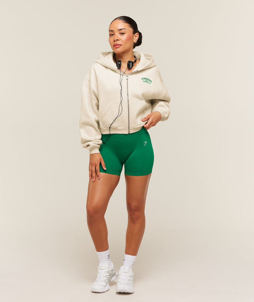 Gymshark Cosy Luxe Campus Full Zip Hoodie - Bros Chalk Marl - 4