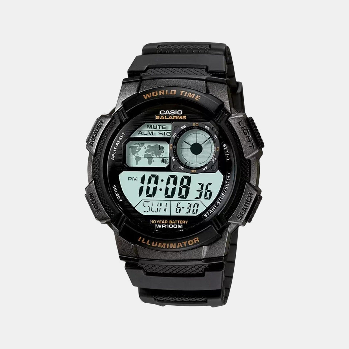 Casio Youth Unisex Quartz Black Dial Digital Resin Watch D080 - 1