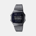 Casio Vintage Unisex Quartz Black Dial Digital Stainless Steel Watch D182 - 1