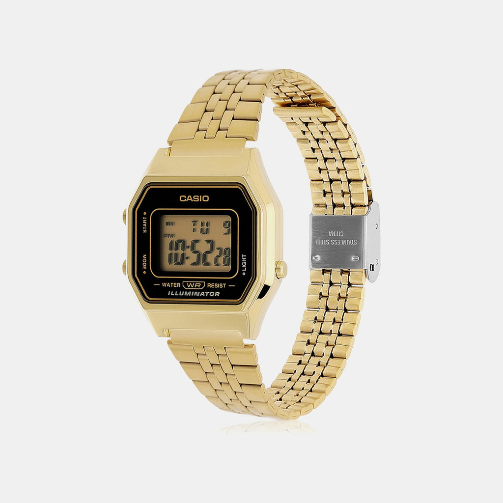 Casio Vintage Women Quartz Black Dial Digital Stainless Steel Watch D344 - 2