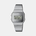 Casio Vintage Unisex Quartz Silver Dial Digital Stainless Steel Watch D346 - 1