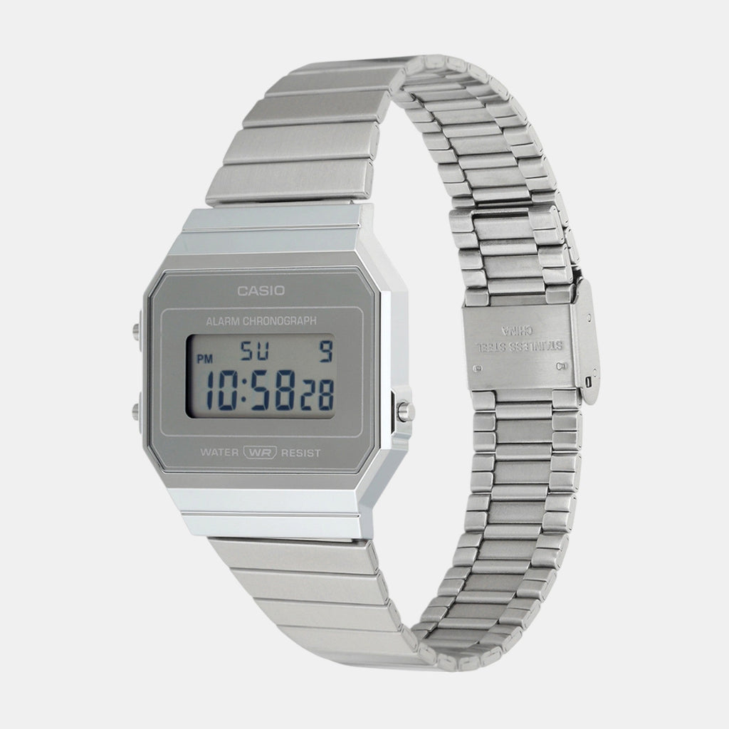 Casio Vintage Unisex Quartz Silver Dial Digital Stainless Steel Watch D346 - 2