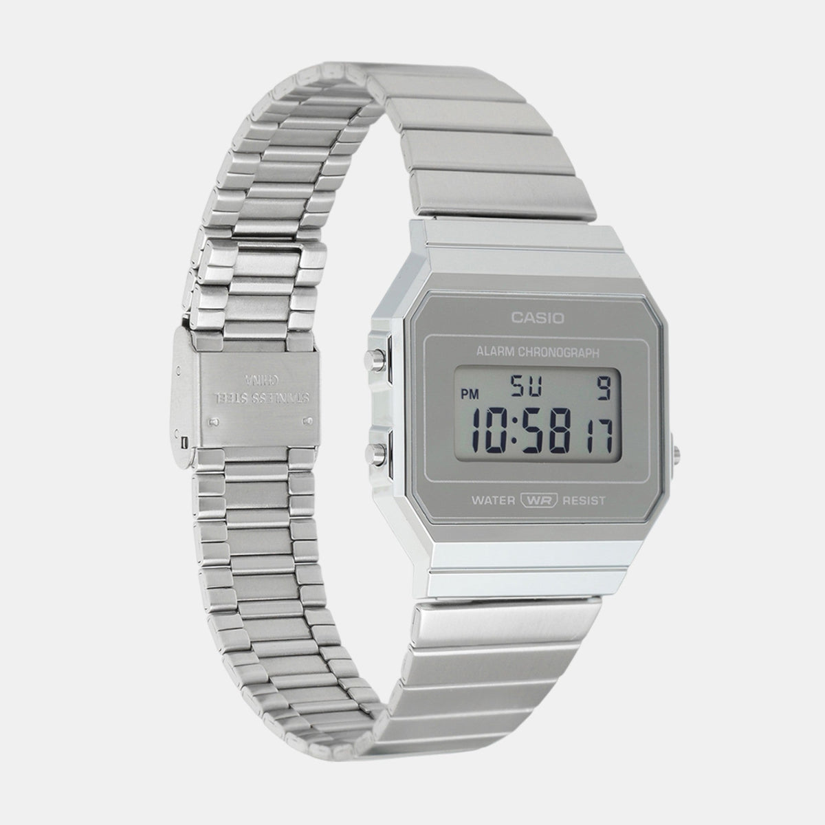 Casio Vintage Unisex Quartz Silver Dial Digital Stainless Steel Watch D346 - 3