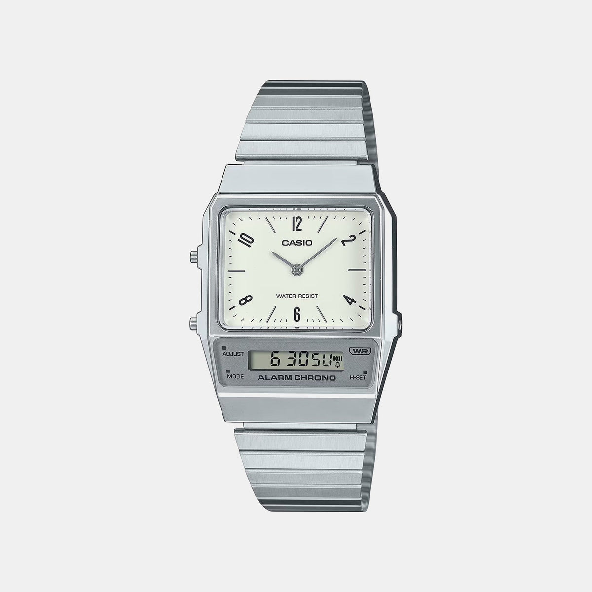 Casio Vintage Unisex Quartz White Dial Analog-Digital Stainless Steel Watch D363 - 1