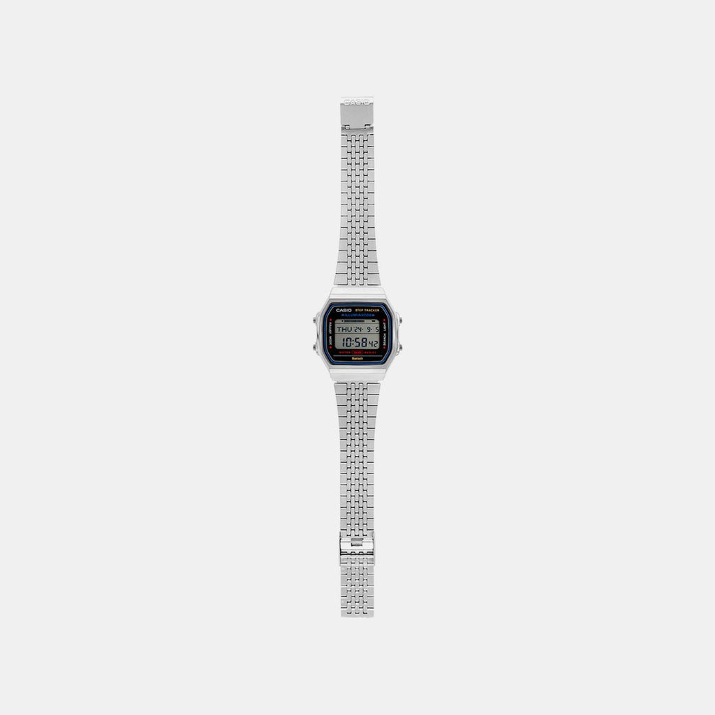 Casio Vintage Unisex Quartz Black Dial Digital Stainless Steel Watch D365 - 5