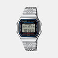 Casio Vintage Unisex Quartz Black Dial Digital Stainless Steel Watch D365 - 1