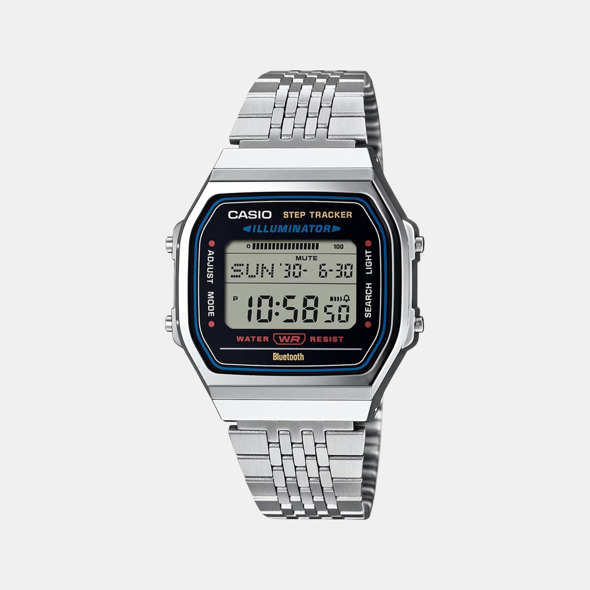 Casio Vintage Unisex Quartz Black Dial Digital Stainless Steel Watch D365 - 1