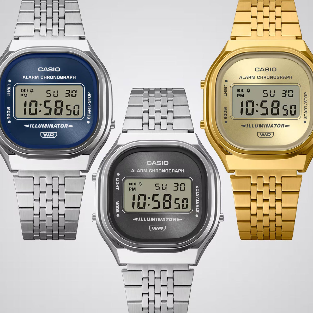 Casio Vintage Unisex Quartz Blue Dial Digital Stainless Steel Watch D434 - 4