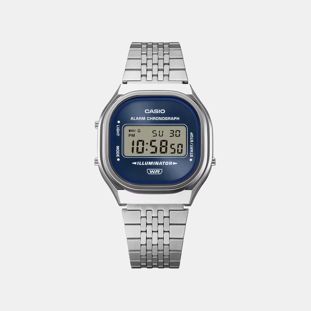 Casio Vintage Unisex Quartz Blue Dial Digital Stainless Steel Watch D434 - 2