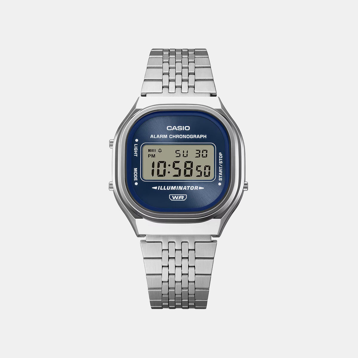 Casio Vintage Unisex Quartz Blue Dial Digital Stainless Steel Watch D434 - 2