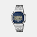Casio Vintage Unisex Quartz Blue Dial Digital Stainless Steel Watch D434 - 1