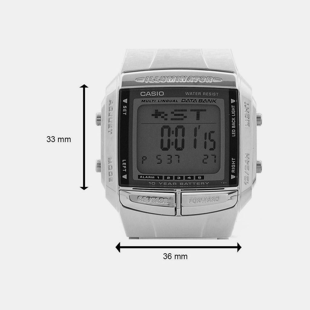 Casio Vintage Unisex Quartz Silver Dial Digital Stainless Steel Watch DB27 - 5