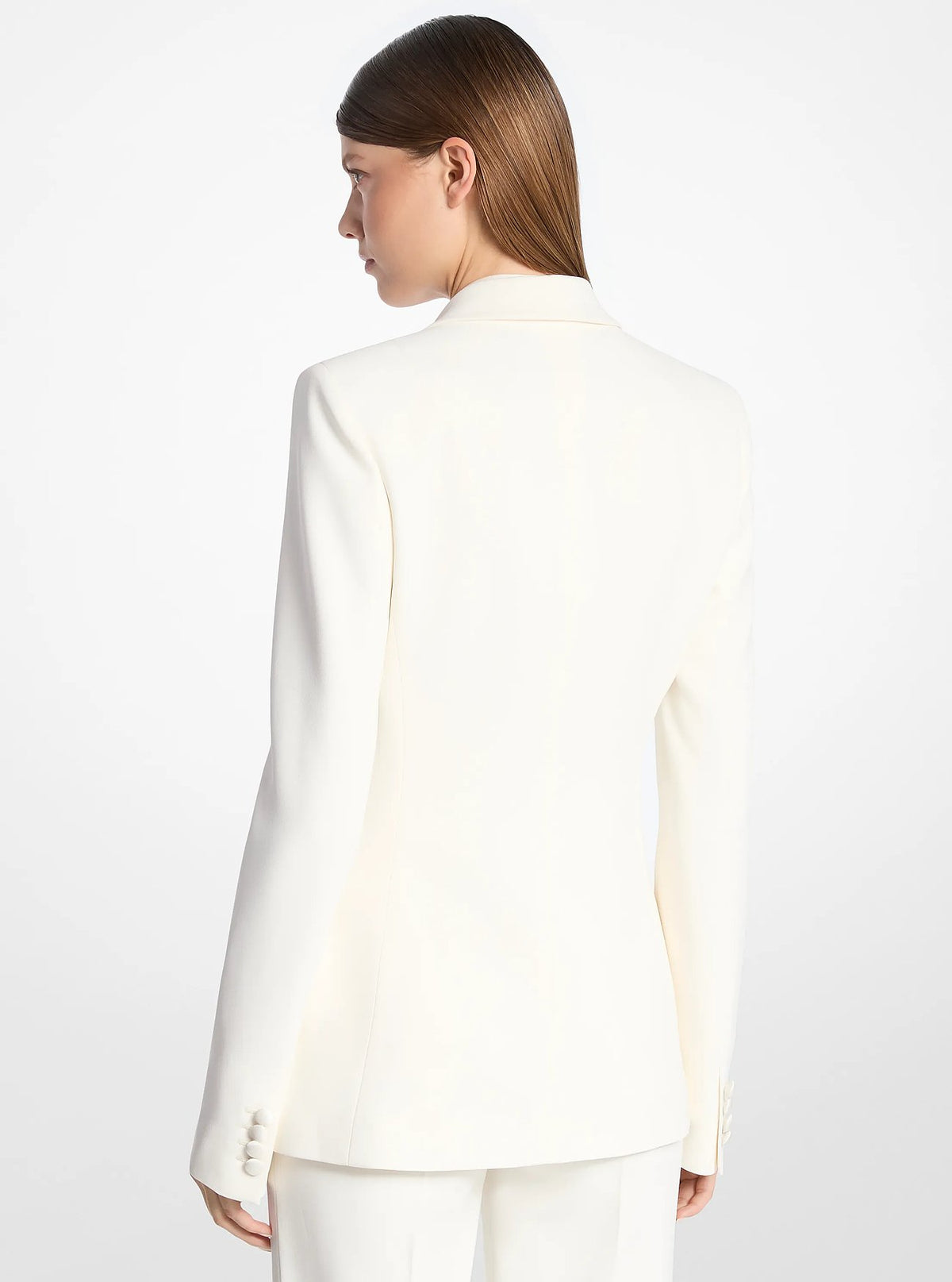 Michael Kors Georgina Hand Embellished Double Crepe Sablé Blazer - Ivory - 2