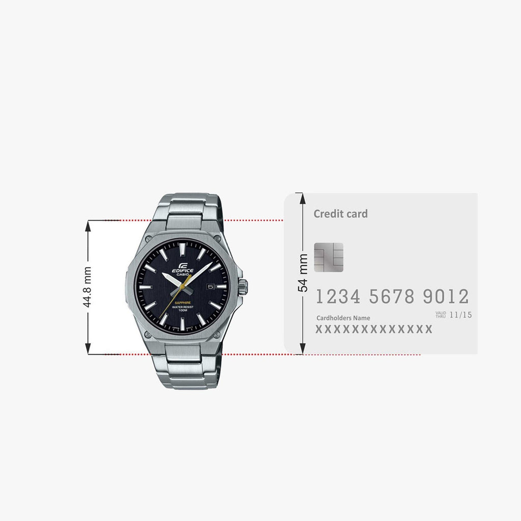 Casio Edifice Men Quartz Black Dial Analog Stainless Steel Watch ED539 - 5