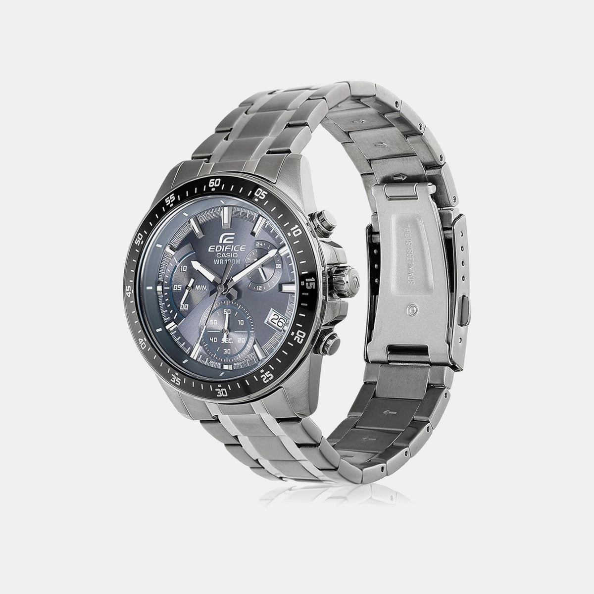 Casio Edifice Men Quartz Grey Dial Chronograph Stainless Steel Watch ED622 - 2