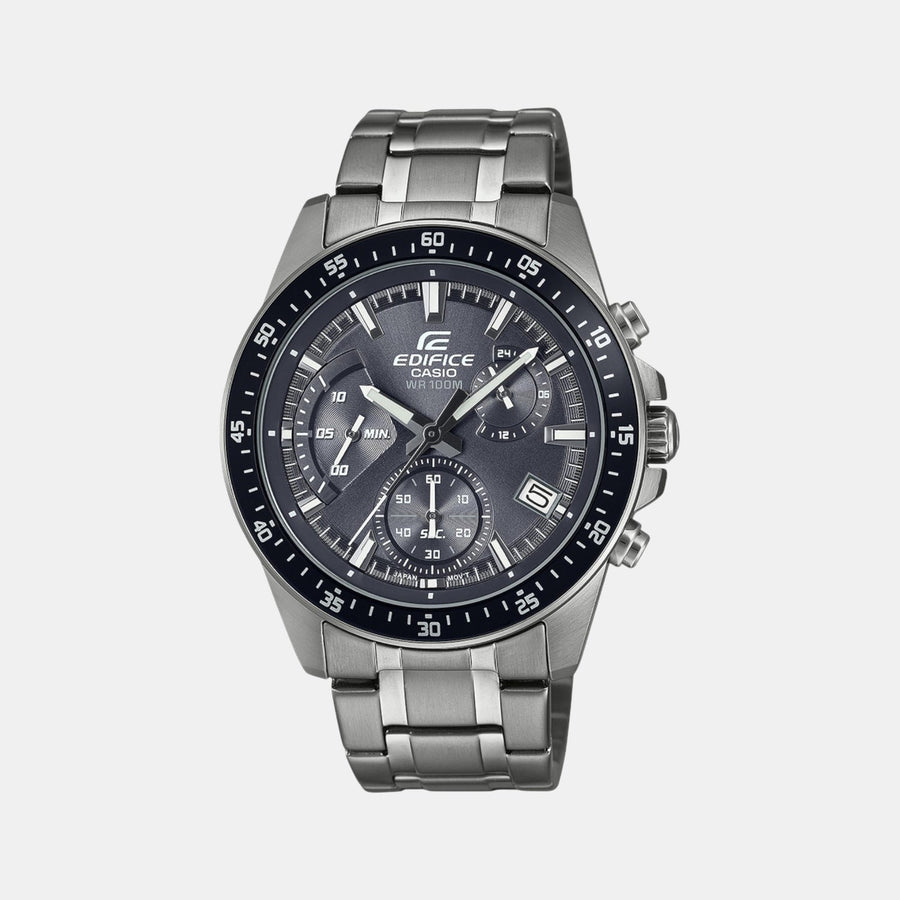 Casio Edifice Men Quartz Grey Dial Chronograph Stainless Steel Watch ED622