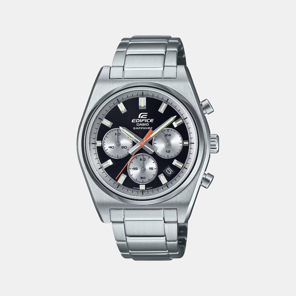 Casio Edifice Men Quartz Black Dial Chronograph Stainless Steel Watch ED633 - 1