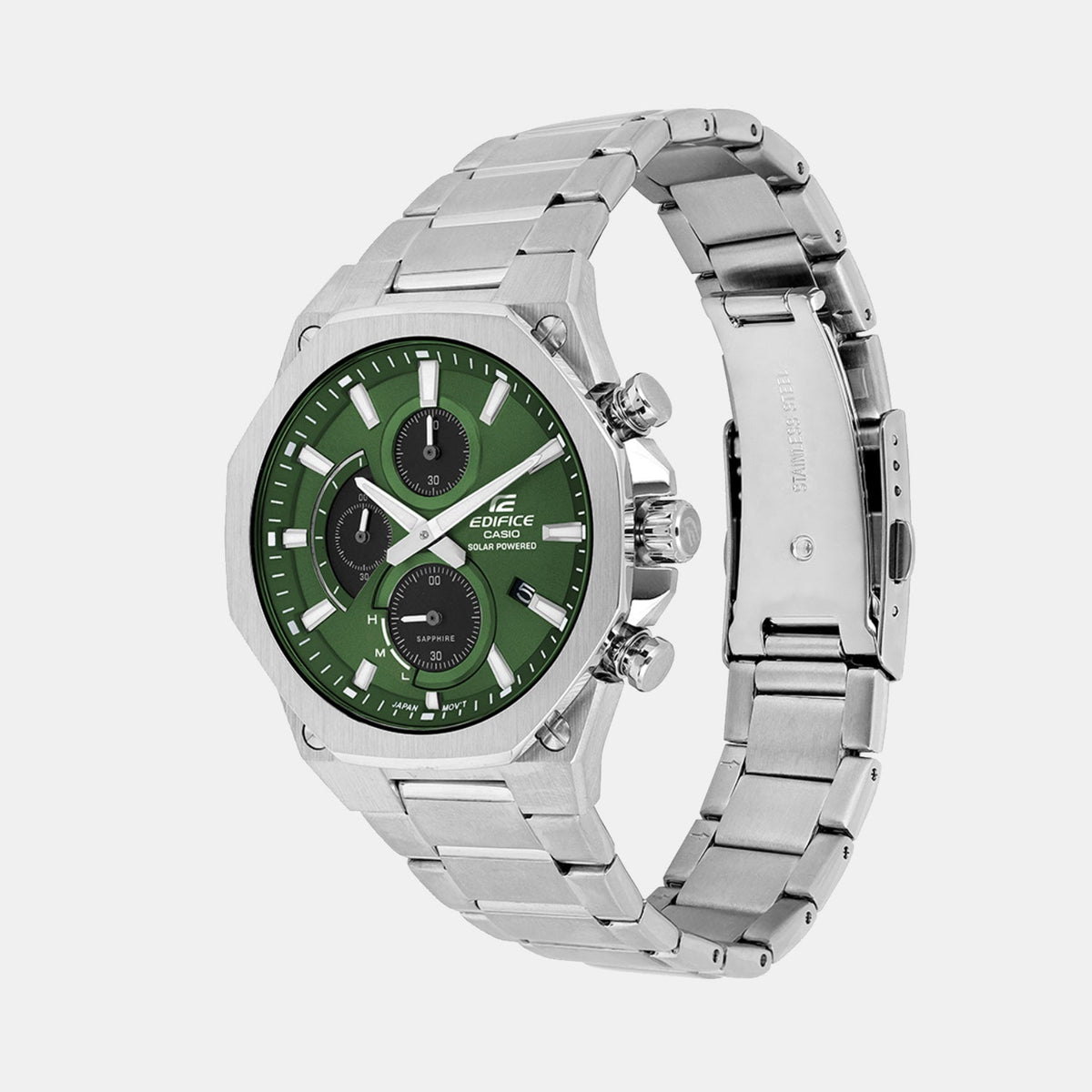 Casio Edifice Men Quartz Green Dial Chronograph Stainless Steel Watch ED643 - 2