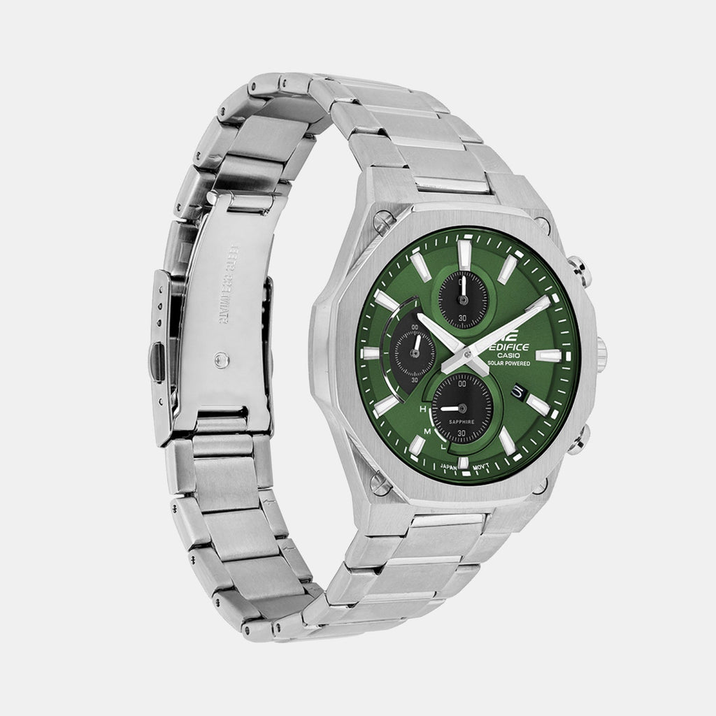 Casio Edifice Men Quartz Green Dial Chronograph Stainless Steel Watch ED643 - 3