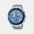 Casio Edifice Men Quartz Blue Dial Chronograph Stainless Steel Watch ED674 - 1
