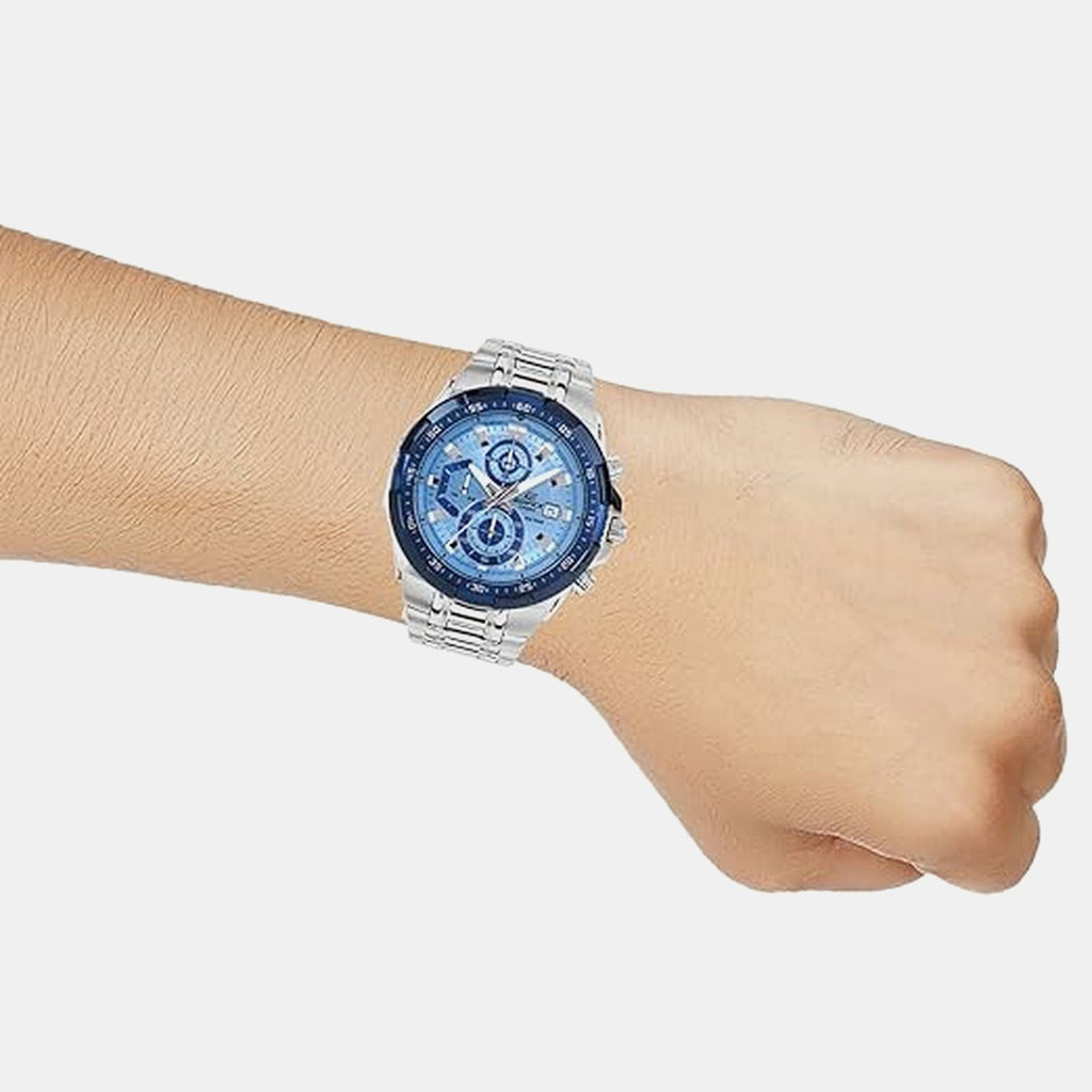 Casio Edifice Men Quartz Blue Dial Chronograph Stainless Steel Watch ED674 - 2