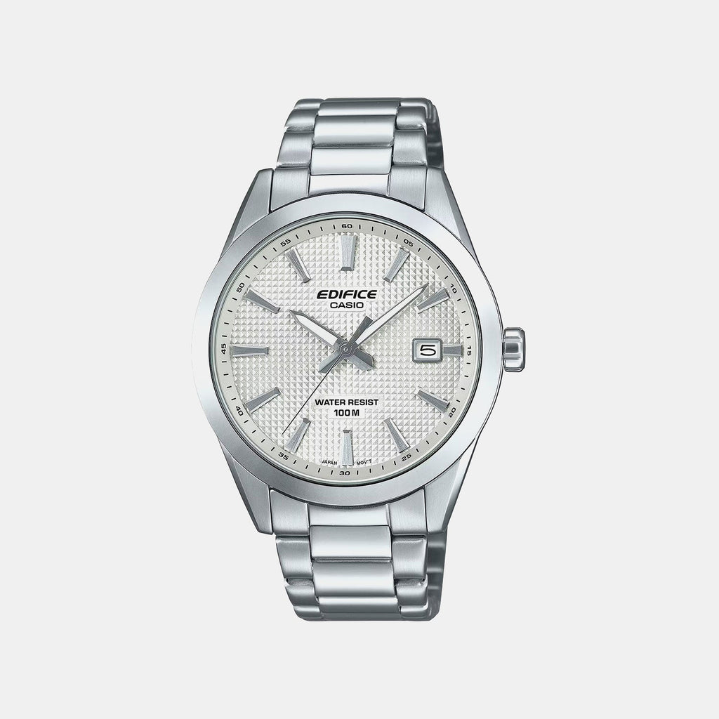 Casio Edifice Men Quartz White Dial Analog Stainless Steel Watch ED686 - 1