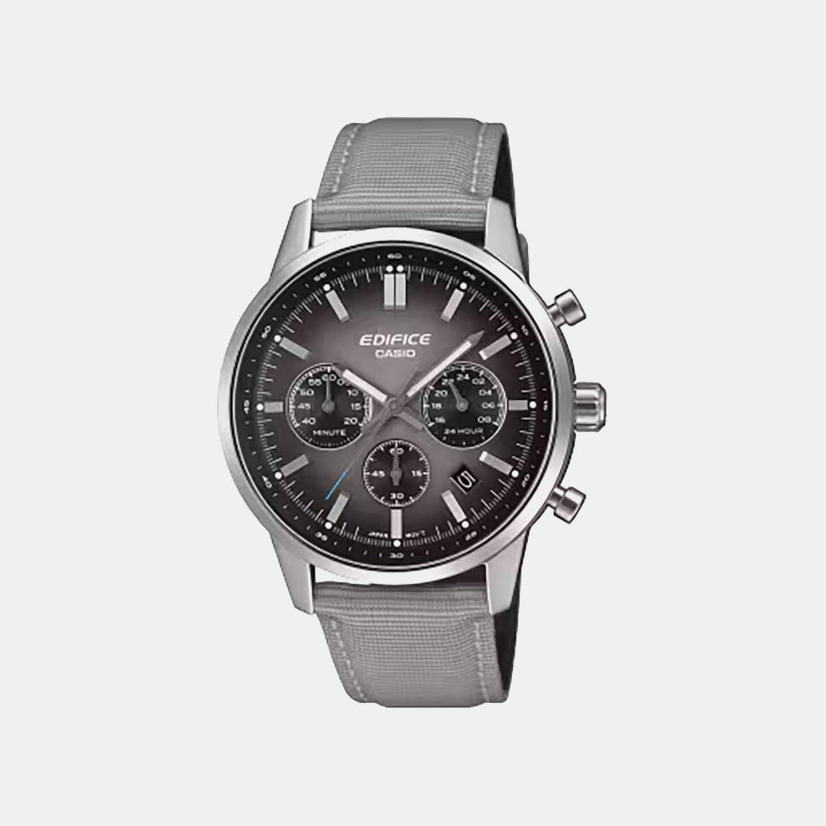 Casio Edifice Men Quartz Grey Dial Chronograph Leather Watch ED694 - 1