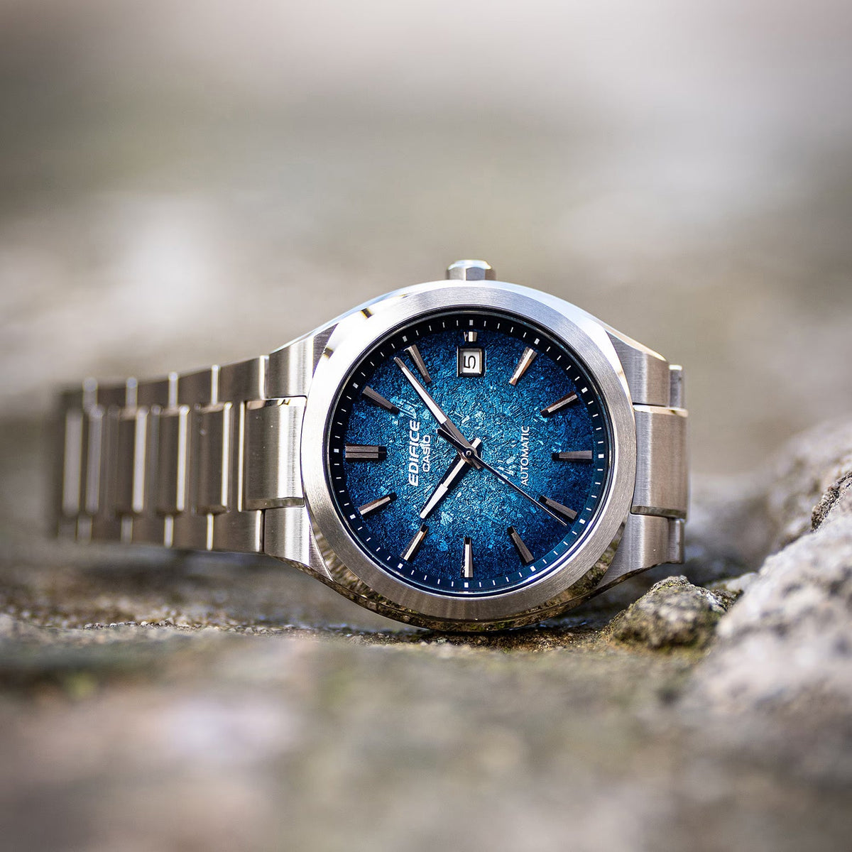 Casio Edifice Men Quartz Blue Dial Analog Stainless Steel Watch ED705 (EFK-200D-2A) - 5
