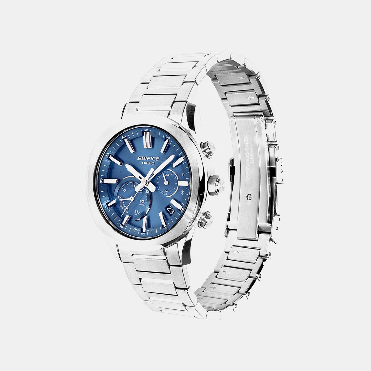 Casio Edifice Men Quartz Blue Dial Chronograph Stainless Steel Watch ED709 - 2