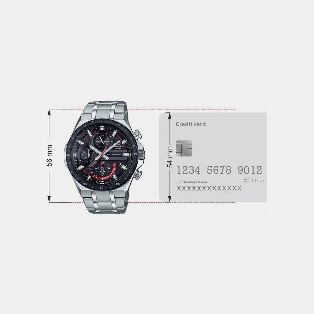 Casio Edifice Men Quartz Black Dial Chronograph Stainless Steel Watch EX487 - 5