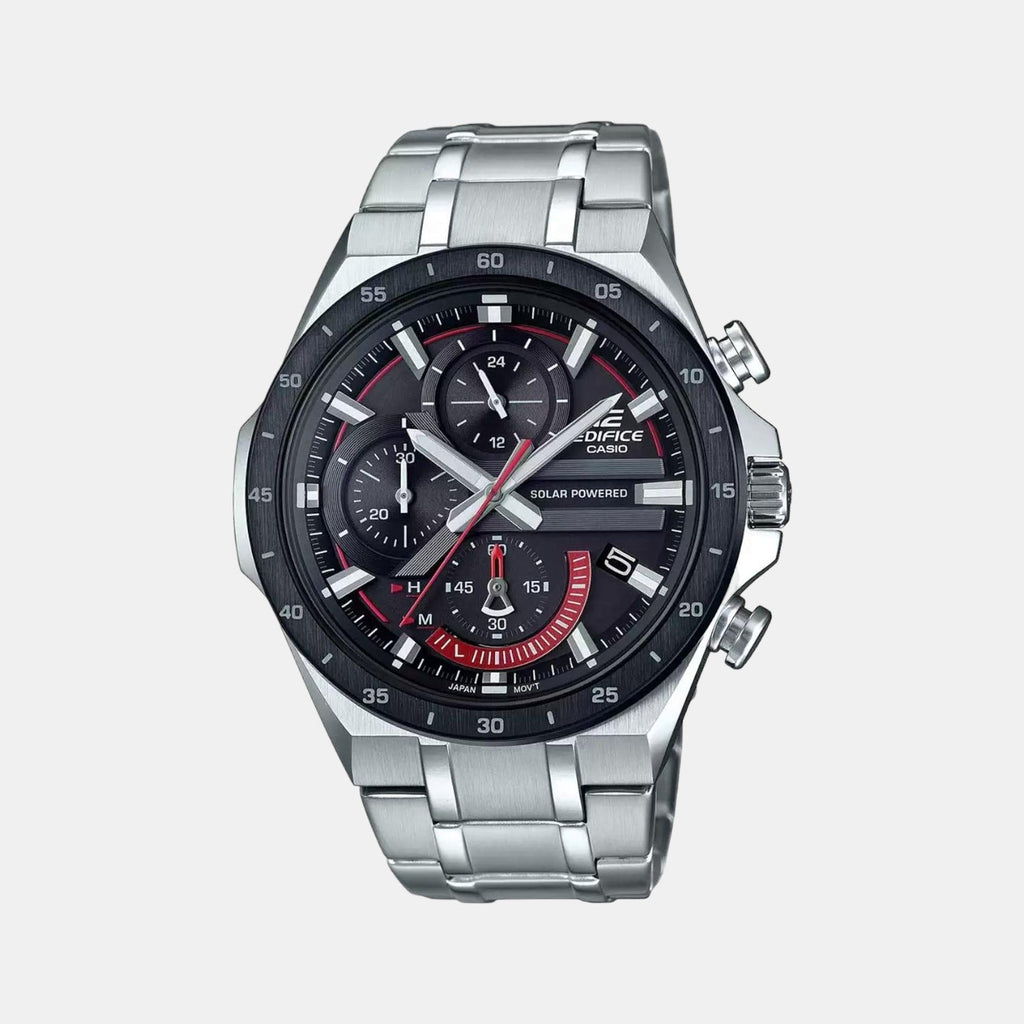 Casio Edifice Men Quartz Black Dial Chronograph Stainless Steel Watch EX487 - 1