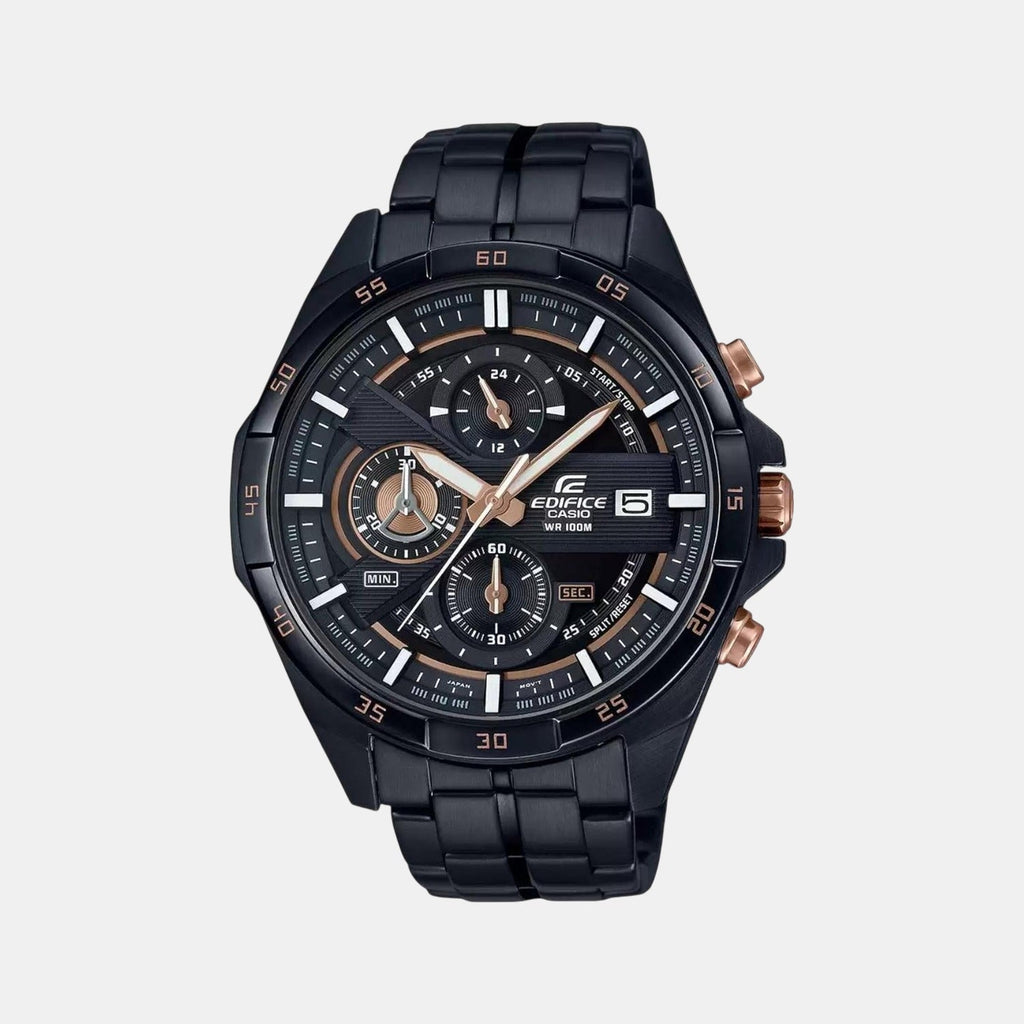 Casio Edifice Men Quartz Black Dial Chronograph Stainless Steel Watch EX493 - 1