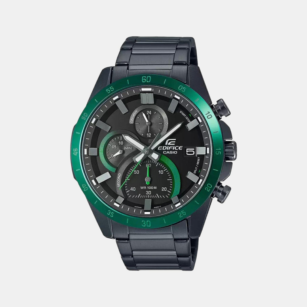 Casio Edifice Men Quartz Black Dial Chronograph Stainless Steel Watch Ed514 - 1