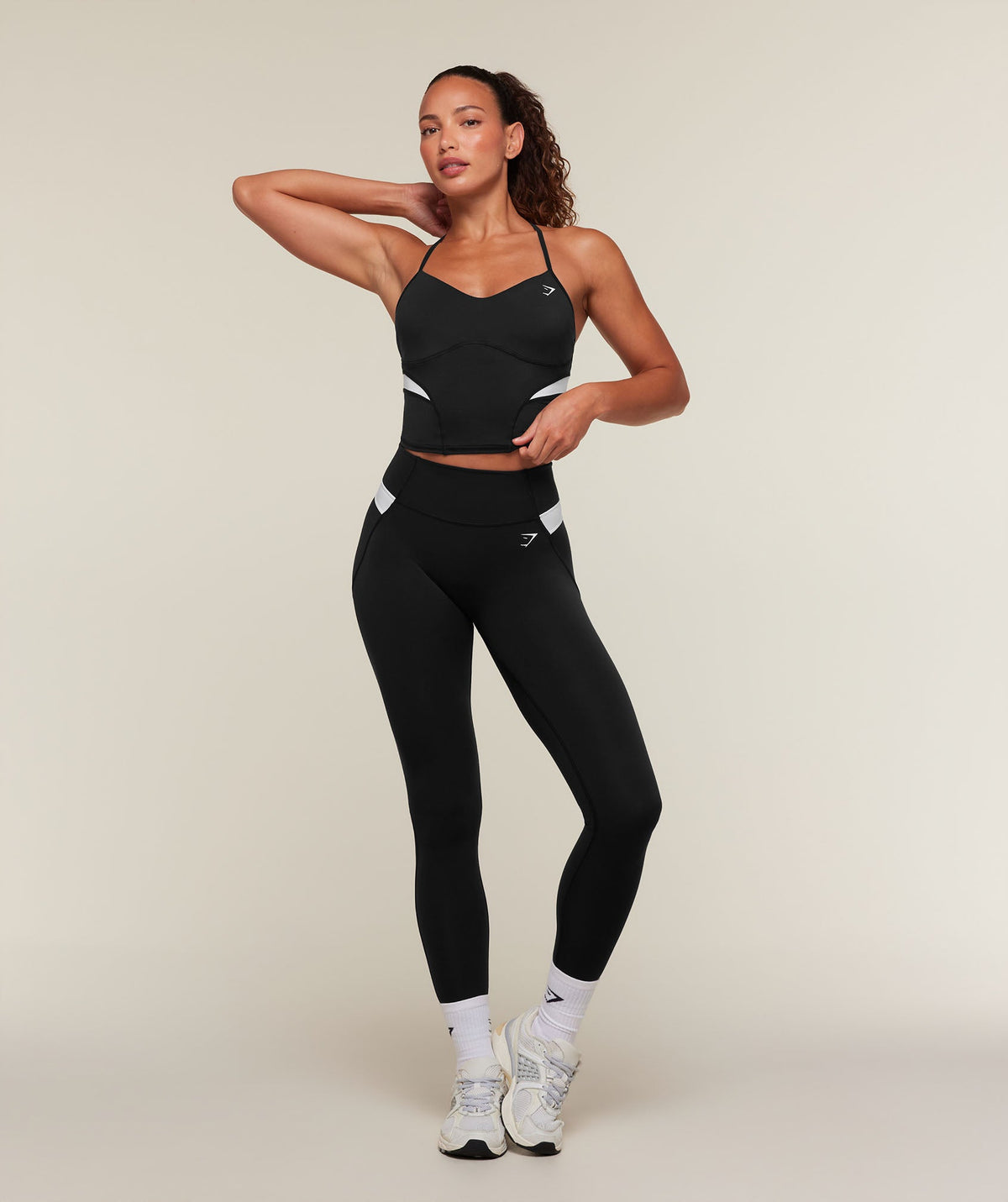 Gymshark Edge Dipped Leggings - Black/White - 4