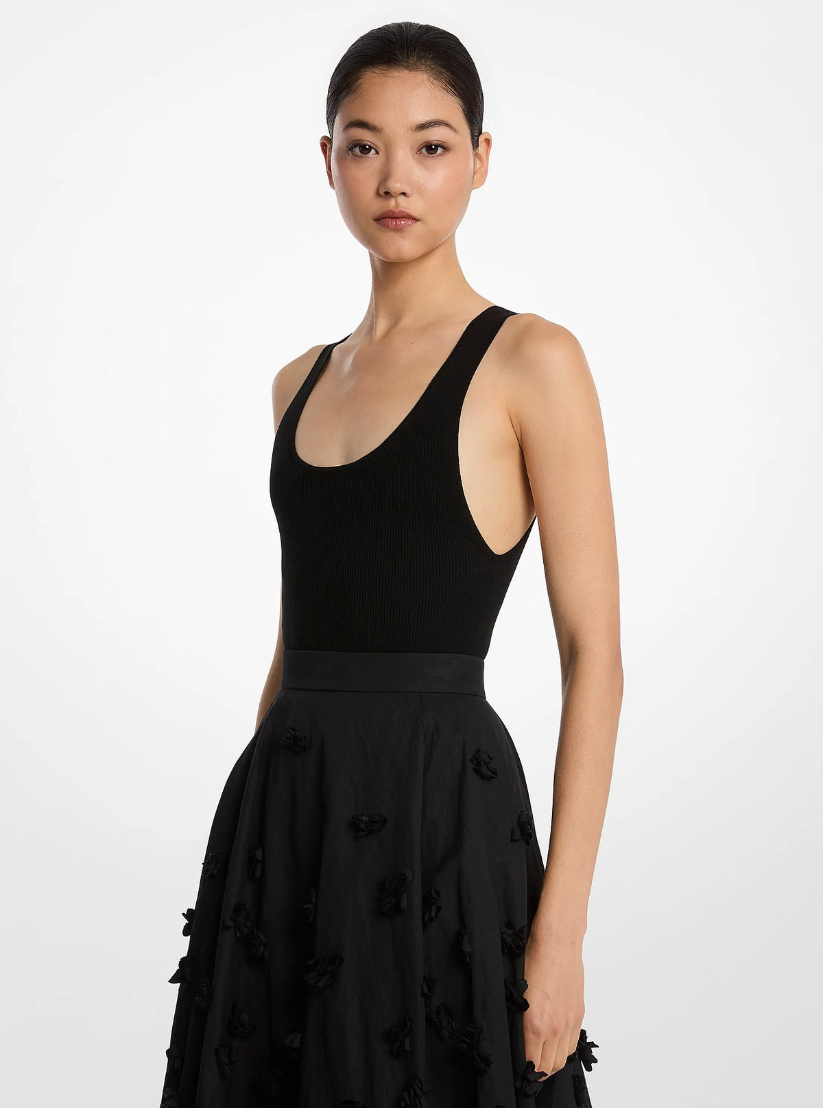 Michael Kors Stretch Viscose Bodysuit - Black
